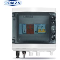 TOMZN Solar Photovoltaic PV Combiner Box With Lightning Protection 1 Input 1 Output DC 600V Fuse MCB SPD Waterproof Box IP65