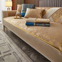 1pc Premium Golden Velvet Sofa Cover with Non-Slip Backing - Stylish Seating Solution for Living Room Sofa Couch Towel