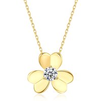 100% Real 0.5 Carat Clover Moissanite Pendant Necklace for Women 925 Sterling Silver Diamond Chain Necklaces Fine Jewelry