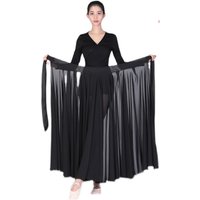 Classical 720 Degree Dance Skirt Stage Performance Long Skirt Semi-Body Silk Chiffon Practice Costume for Women 20-50 Years Old