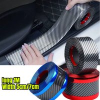 Carbon Fiber Anti-scratch Stickers Car Threshold Protection Rubber Strips Car Threshold Protection Bumper Film Stickers