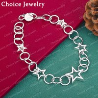 925 Sterling Silver Hollow Pentagram Bracelet For Women's Fashion Jewelry Exquisite Popular Birthday Gifts