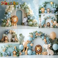 Mocsicka Photography Backdrop Wild animals Lions Elephants Decoration Baby Shower Newborn 1st Party Backgrounds For Photographs