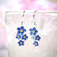 Fashion Cute Blue Color Floral Dangle Earrings Women's Daily Elegant Temperament Earring Casual Party Jewelry Gift