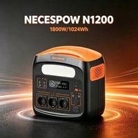 NECESPOW N1200 – przenośna, zewnętrzna stacja zasilania o mocy 1800 W, generator energii słonecznej, generator prądu o czystej sinusowej przebiegu, idealny do użytku podczas biwakowania, w kamperach,