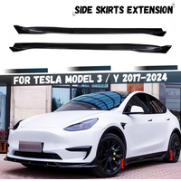 Car Side Skirt For Tesla Model Y 3 Highland 2017-2024 Glossy Black Splitters Diffuser Bumper Spoiler Body kit