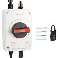 A01E-1Set PV Solar Photovoltaic Disconnect Switch, LONQ-40 DC Isolator Solar Switch IP66 Waterproof DC1000V