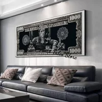 1pc frameless Canvas Painting Classic Movie, Scarface Tony Montana Dollar Wall Art, HD Canvas Print Poster, Home, Living Room, R