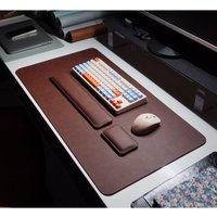 Wrist Pad Rest Keyboard Guard Three Pieces Desk Pad Waterproof PU Mouse Pad Large Mousepad Laptop Non-slip Desk Mat Mouse Mat