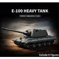 E-100 Heavy Tank Destroyer Military WW2 MOC Army Main Germany Battle Soldiers Building Blocks Bricks Set For Children Boys Gifts