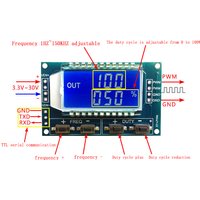 1Hz-150Khz Signal Generator PWM Board Module Pulse Frequency Duty Cycle Adjustable Module LCD Display 3.3V-30V 1Hz - 150Khz