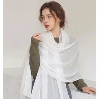 Solid Color Scarf Long Strip Women's Breathable Sunscreen Scarf High-end Printed Chiffon Scarf Spring Summer Thin Version