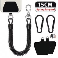 Telescopic Spring Phone Lanyard with Buckle Anti-drop Anti-lost for Bag Key Keychain Portable Elastic Lanyard for Samsung IPhone