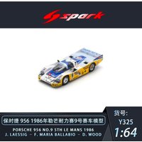 Spark 1:64 Porsche 956 1986 24 Hours of Le Mans Endurance Race Alloy Model Car Collectible