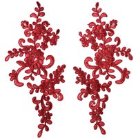 2 Pcs Lace Trim for Clothing Wedding Dress DIY Crafts Embroidery Lace Applique Sewing Flower Fabric Collar Patch Dress DIY 2025