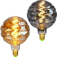 TIANFAN Vintage Led Bulb G125 Swirls Big Globe 4W Dimmable 220-240V E27 Specialty Decorative Edison Light Bulb Amber Smoke