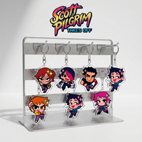 Anime Scott Pilgrim Takes Off Wallace Wells Kim Pine Acrylic Cute Bag Charm Car Keychain Decorations Bag Body Kit Keyring Gift