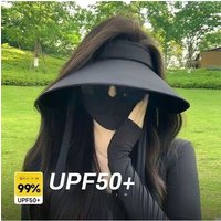 AliExpress NONE Women's Ice Silk UV Protection Hat Summer Wide Brim Circular Sun Hat for Outdoor Cycling and Cycling