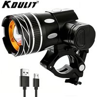 LED Bicycle Front Light MTB Bike Headlight Adjustable Zoom USB Rechargeable Waterproof Cycling Flashlight Bike Accessories