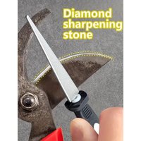 High-quality diamond-coated knife sharpener, suitable for scissors, knives, and gardening tools – features a double-sided flat a