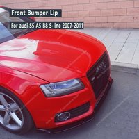 Gloss Black ABS Front Bumper Lip Spoiler Splitter Diffuser For Audi S5 A5 B8 8T 8F S-Line 2007-2011 Pre-Facelift Bodykits Tuning