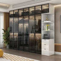 Storage Clear Nordic Wardrobe Clothes Space Saving Bedroom Hotel Wardrobe Wooden Closet Systems Placard De Vetement Furniture