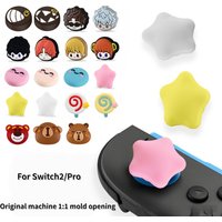 Shark/Cartoon boy/Smiling face/Star/lollipop/Bear Series Thumb Grip Cap For Nintendo Switch 2/Pro Joystick ThumbStick Grip Caps