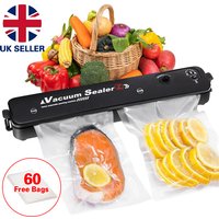Vacuum Food Sealer Automatic Manual Sealer Dry Wet Pack Machine with 60 Bags UK