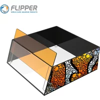 Flipper Top Down 8" Ultra-clear Acrylic Aquarium Viewer with Removable Orange Filter for Coral Reef Marine Fish Tank LPS SPS