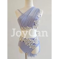 JoyCan Lyrical Dance Dress Light Purple Jazz Dance Costume Pole Dancing Clothes Girl Performance Training