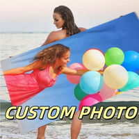 1PC Personalized Beach Towel Custom Photo Pool Towel Anti-Sand Holiday Birthday Gifts For Women Quick-Drying Bath Towels
