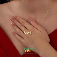 Armenian Name Necklace Custom Personalized Nameplate Pendant Necklaces For Women Men Any Language Name Choker Party Gift