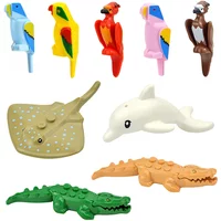 Figures Animal Building Block MOC City Goat Sheep Eagle Owl Panda Parrot Seagull Penguin Zoo Fram Accessories Bricks Toy Gift