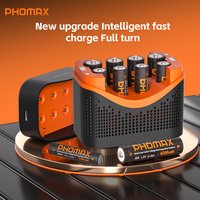 PHOMAX New Fast Charger&Rechargeable Battery,1.5V AA 4200mWh & AAA 1110mWh Lithium Battery For Remote Control Mouse SmartDoor