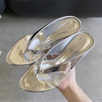 Eilyken Woman Slippers Concise Shallow Clip Toe Fashion Design Wedges High Heels Party Slide Shoes Summer Flip Flops Pumps