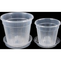 1Pc Household Garden Planter Drainage Pots With Holes Transparent Orchid Baskets Plastic Breathable Flower Pots Accessories