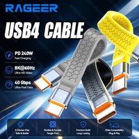 RAGEER 40Gbbps USB4 USB C Full Function Cable Thunderbolt 4/3 240WPD 3.1 Charging 8K60HZ for USB C Monitors MacBook iPad iPhone