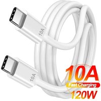 10A Type C to Type C Fast Charging Cable 120W USB C Cable Quick Charge Data Cord For iPhone Cable Xiaomi 17 0.25m/1m/1.5m/2m/3m