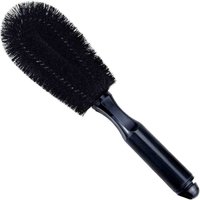 1pc Round Head Wheel Brush, Car Rim Tire Cleaning Tool, No Battery, Black & Gray