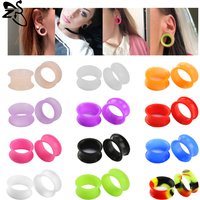 ZS 1 Pair Silicone Ear Plug And Tunnel 3-25MM Ear Gauges Flexible Double Flared Flesh Expander Stretchers Body Jewelry Piercings