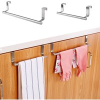 Kitchen Cabinet Door Towel Bar Stainless Steel Door Back Towel Hanging Holder Bathroom Punch-free Towels Hooks Home Organizer