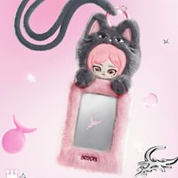POPMART Aespa Fluffy Card Holder K-pop Photocard Collection Plush Charm Keychain Trendy Blind Box Toy for Birthday Gift