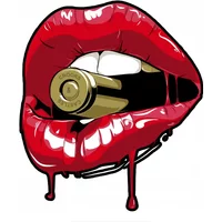 Car Stickers Red Lips Bullet Vinyl Decals Motorcycle Decal Decoration Accessories Waterproof Sunscreen Cover Scratches PVC,15CM