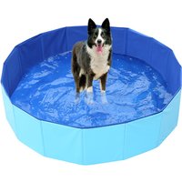 Foldable Pet Bath Tub Pool, PVC Collapsible Dog Swimming Pool with Drain Valve for Small to Large Dogs