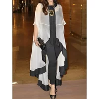 Gymystars Pretty Elegant Women's Blouses Casual Perspective Blouse for Woman Autumn Batwing Sleeves High-low See-Through Tops