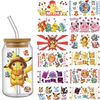 Cute Cartoon Elf UV DTF Transfer Glass Sticker Waterproof Transfers Decals For 16oz Glass Cup Wrap Stickers