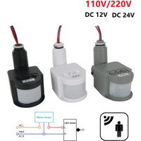 12V Motion Sensor 220V/110V PIR Movement Detector Automatic Infrared Wall Mount Timer Outdoor 24V LED Motion Sensor Light Switch