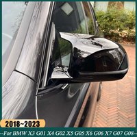 Auto Car Rear View Side Mirror Cover Trim Body Kit For BMW X3 G01 X4 G02 X5 G05 X6 G06 X7 G07 G08 2018-2023 M Style Black Tuning