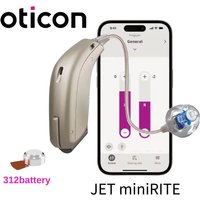 Oticon MiniRITE 48 Channels Hearing Aid Jet 1 Jet 2 Support Bluetooth Streaming 312 Battery Suitable for the Elderly The Aldult