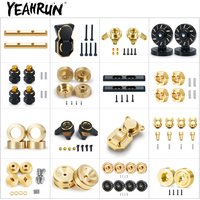 YEAHRUN Brass Counterweight Steering Knuckles Wheels Differential Cover Hex for Axial SCX24 1/24 RC Crawler Car Truck Model Part